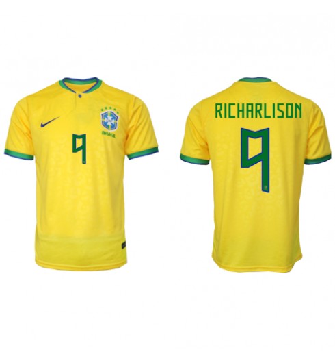 Brazílie Richarlison #9 Domácí Dres MS 2022 Krátký Rukáv